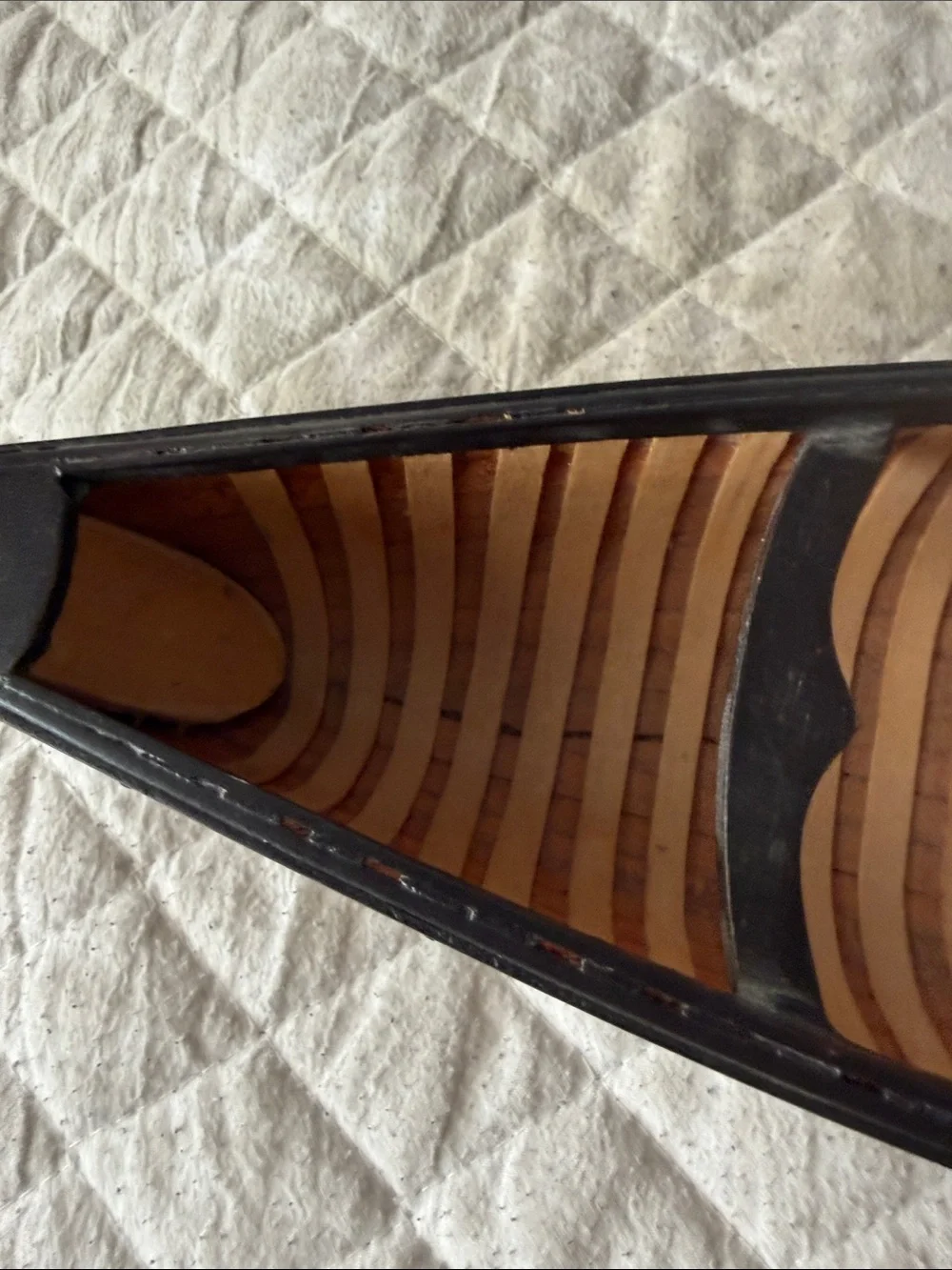 Vintage 14 foot wooden canoe in perfect condition comes with stand hand made ham